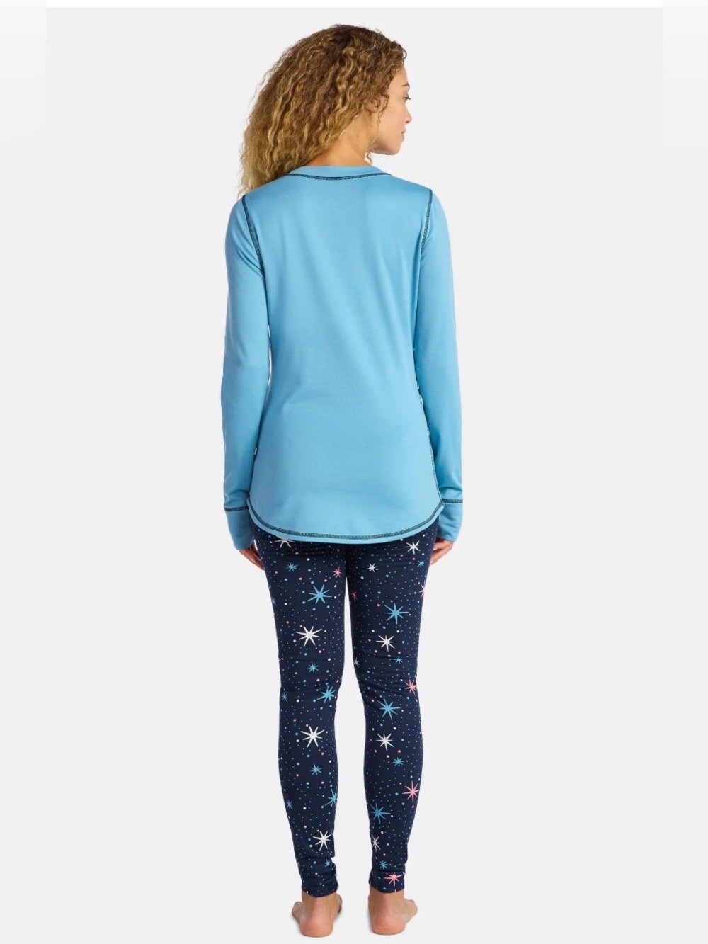 ClimateRight by Cuddl Duds Top & Leggings 2-Piece Set blue stars size XXL - Picture 3 of 6